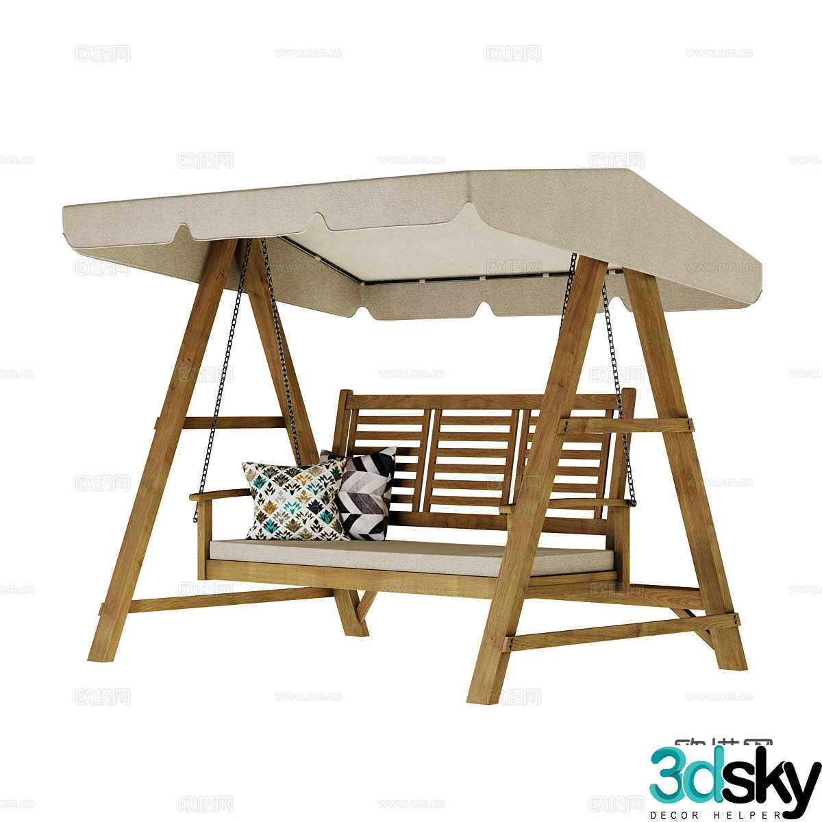 New Chinese style outdoor swing chair 3D model