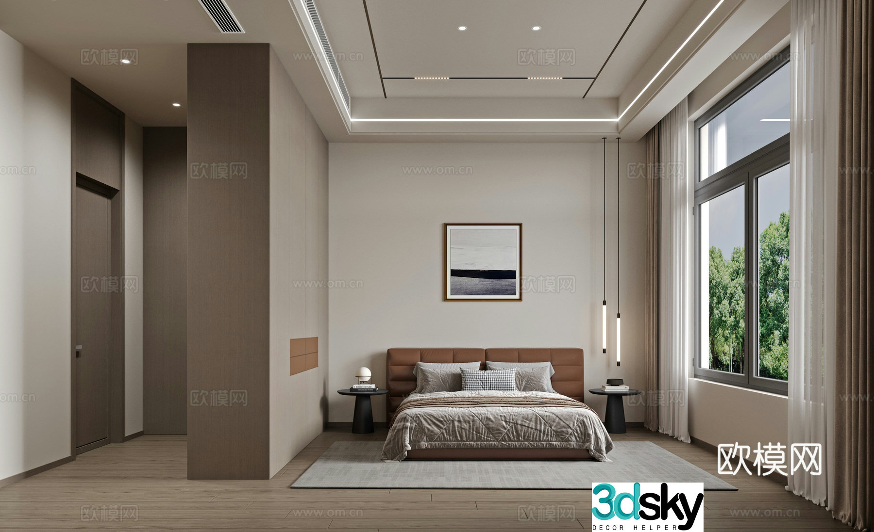 Bedroom without owner lights 3D model