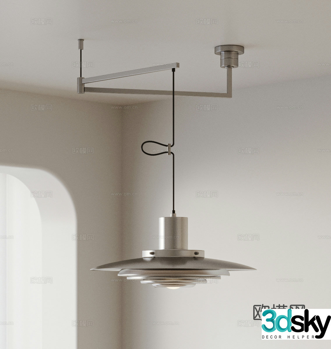 Modern Bauhaus Retro Shift Chandelier UFO chandelier Folding Chandelier Nordic Chandelier 3D Model
