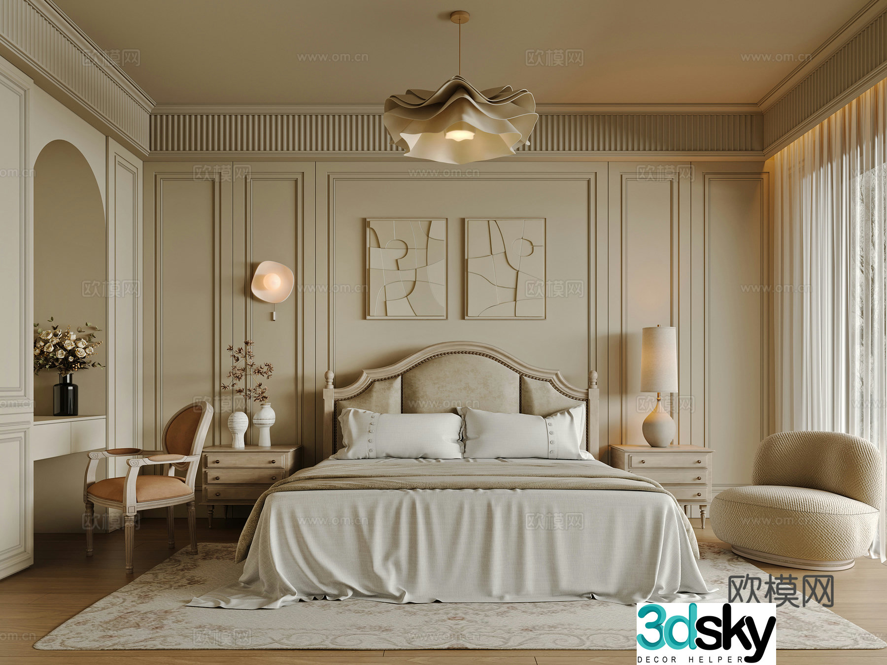 French bedroom 3d model