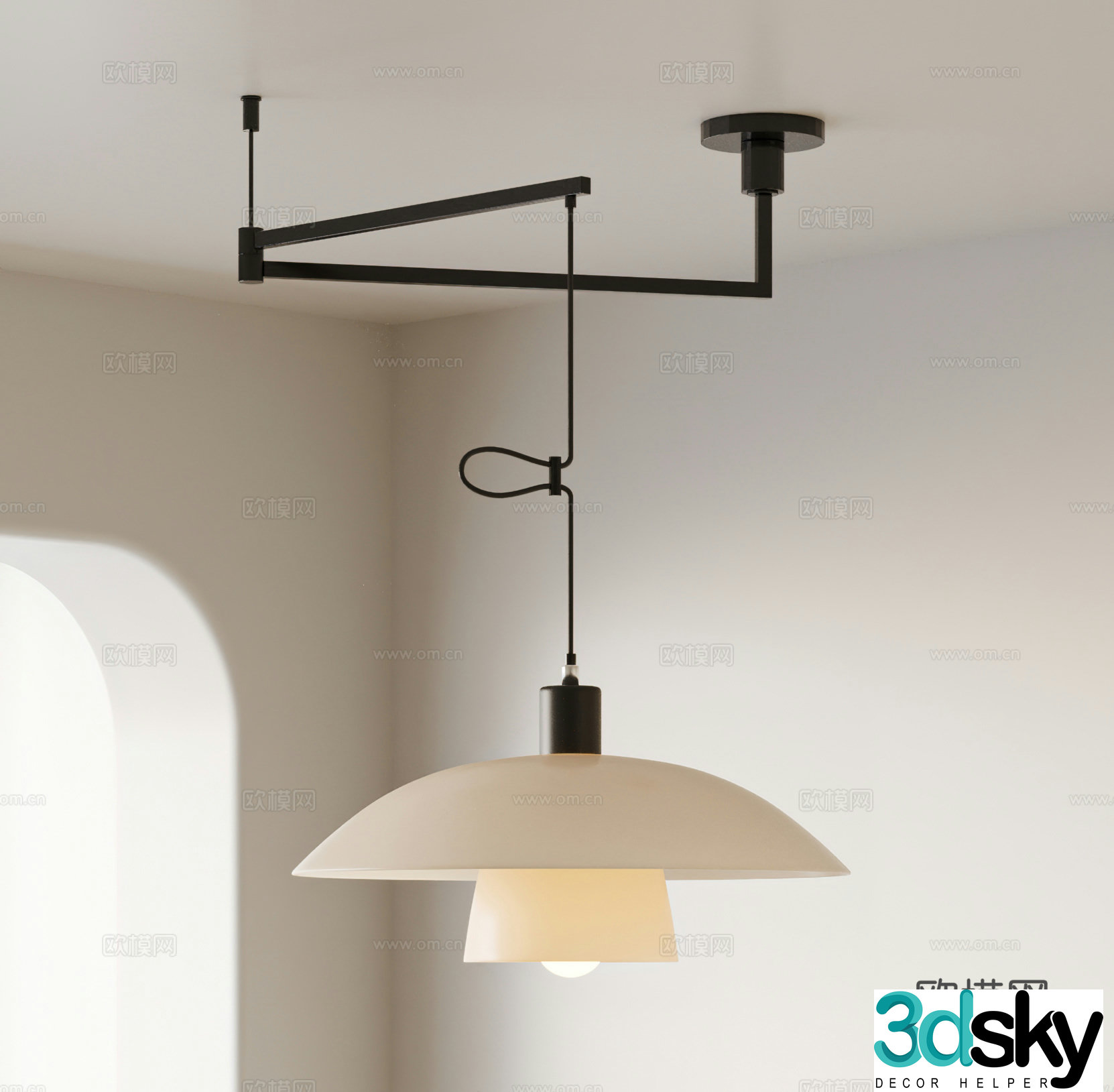 Modern shift chandeliers UFO chandeliers folding chandeliers Nordic chandeliers rocker arm chandeliers 3D model