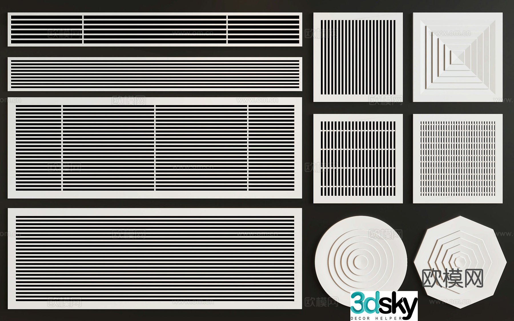 Modern air conditioning air outlet 3D model