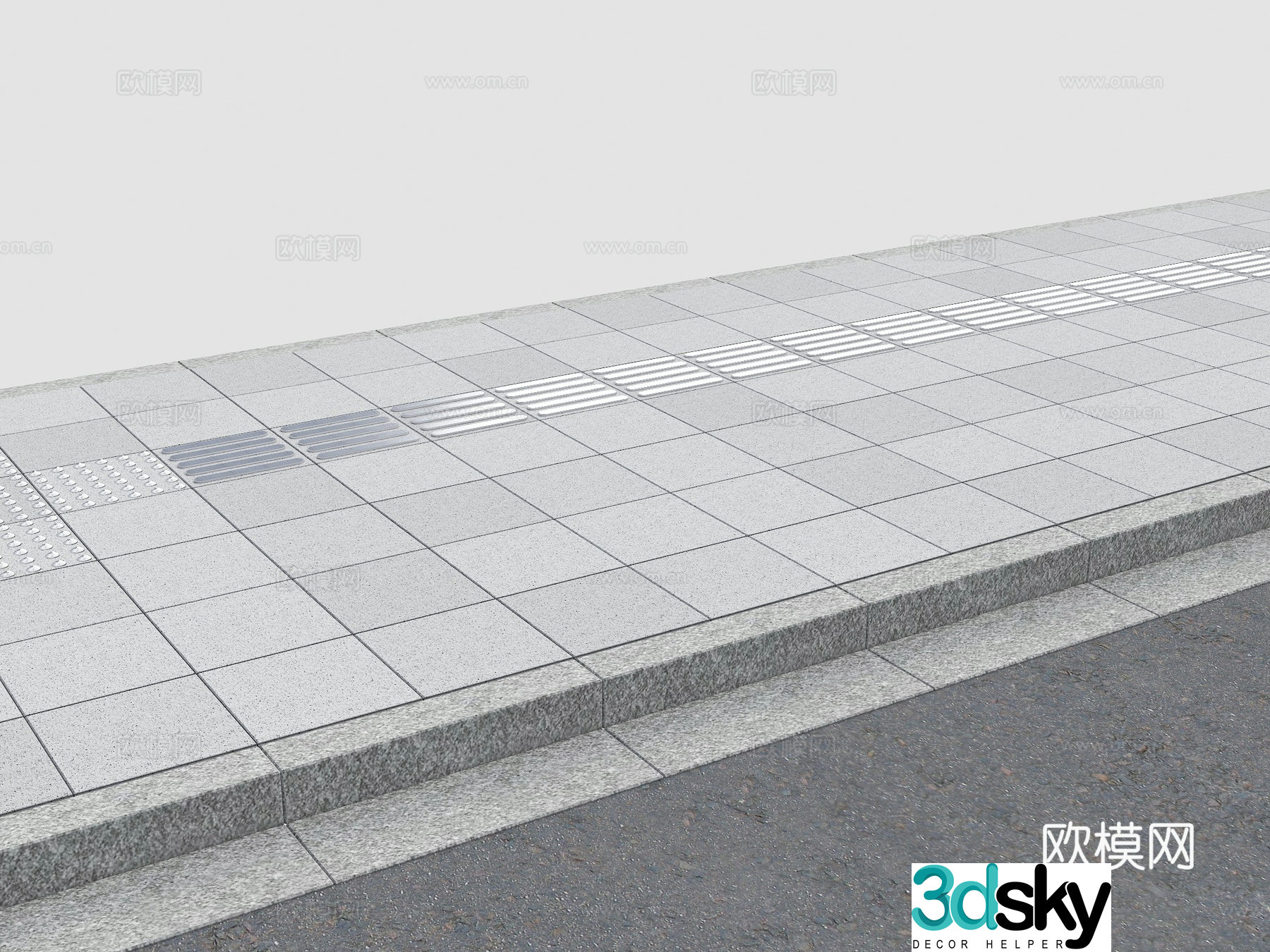 Stainless steel blind path Municipal sidewalk Airport blind path Municipal blind path Blind path 300 stainless 3D model
