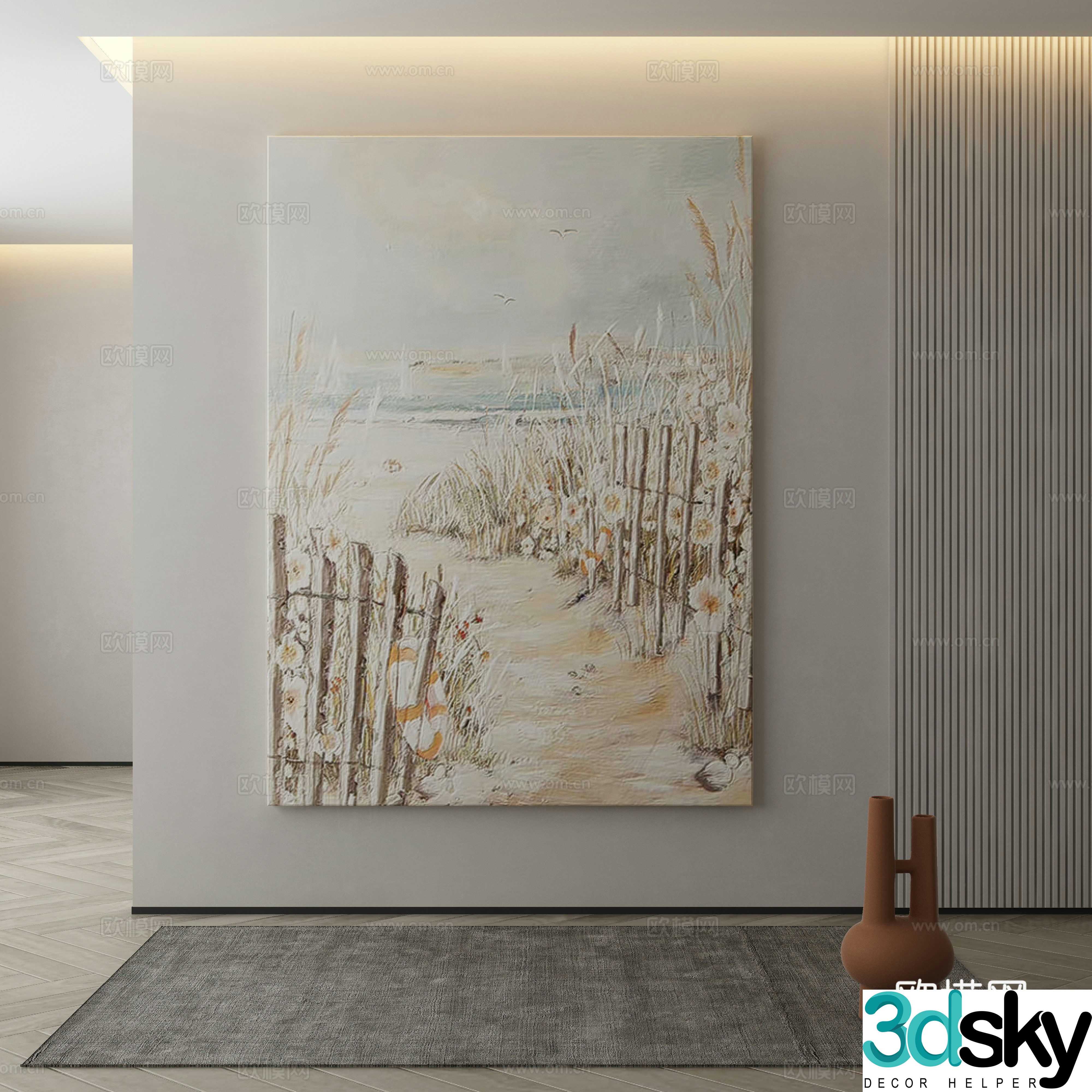 Modern Wasabi Hanging Painting Oil Painting 3D Model