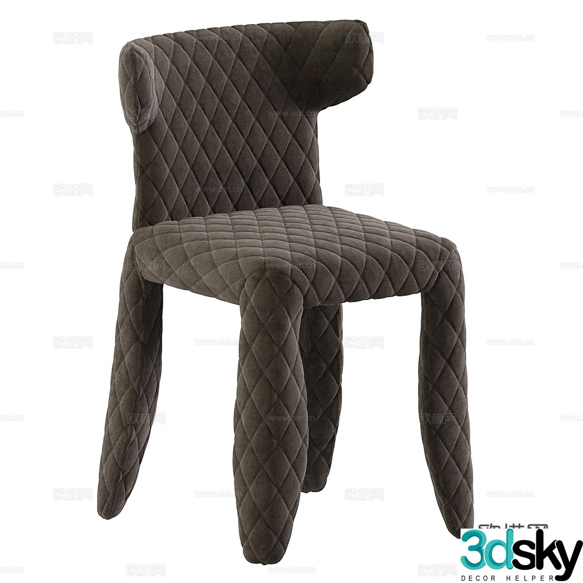 Moooi Modern Single Chair Fabric Single Chair Monster Chair Leisure Chair Dining Chair 3D Model
