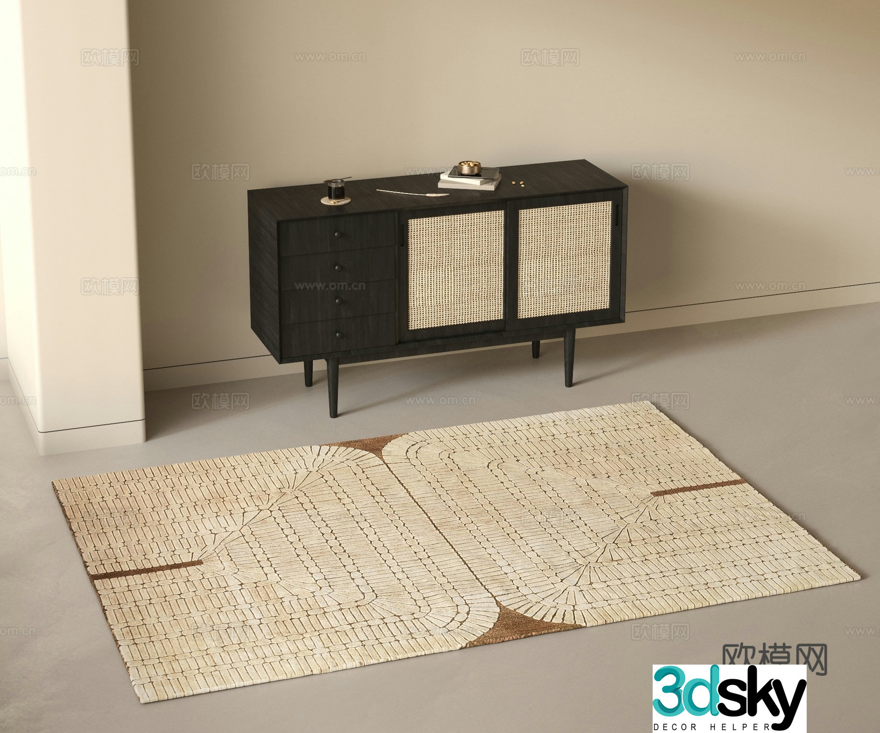 Modern carpet Striped carpet Abstract carpet Square carpet Living room carpet Bedroom carpet 3d model