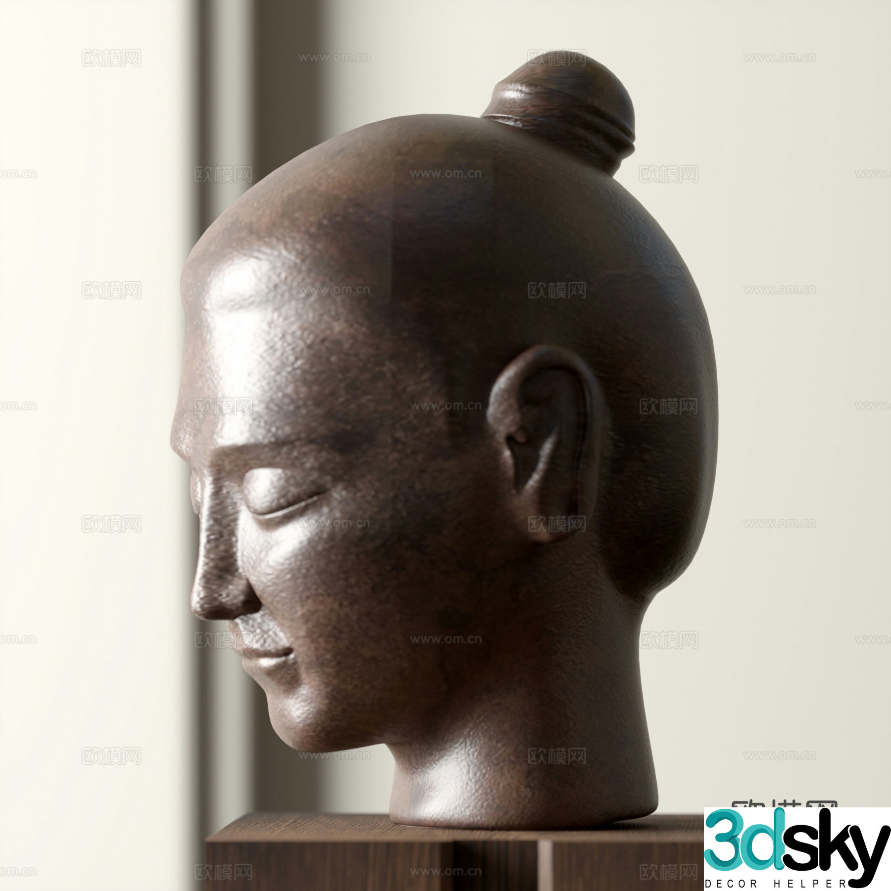 New Chinese character avatar sculpture 3d model
