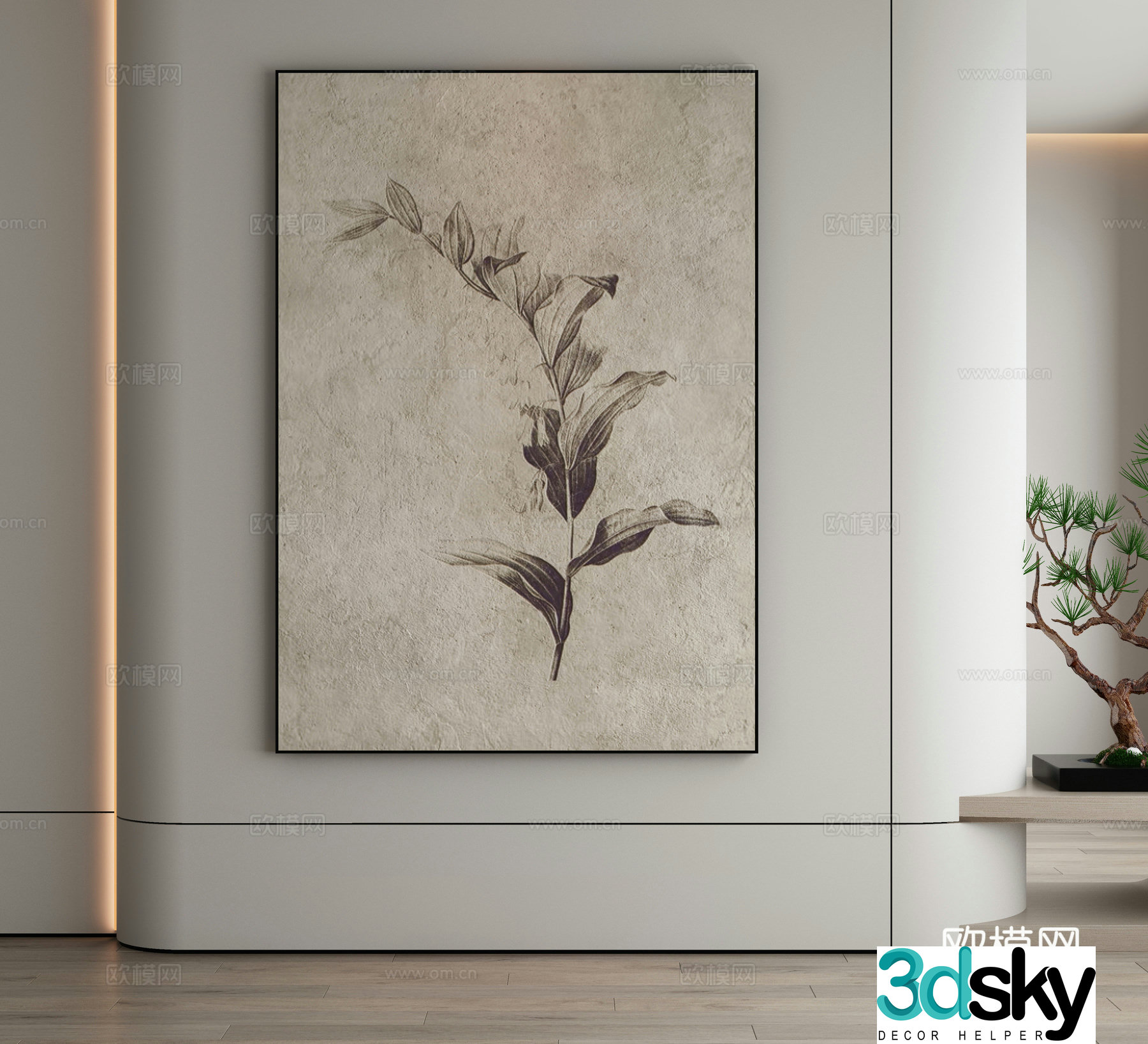 Modern Wasabi Hanging Painting Oil Painting 3D Model