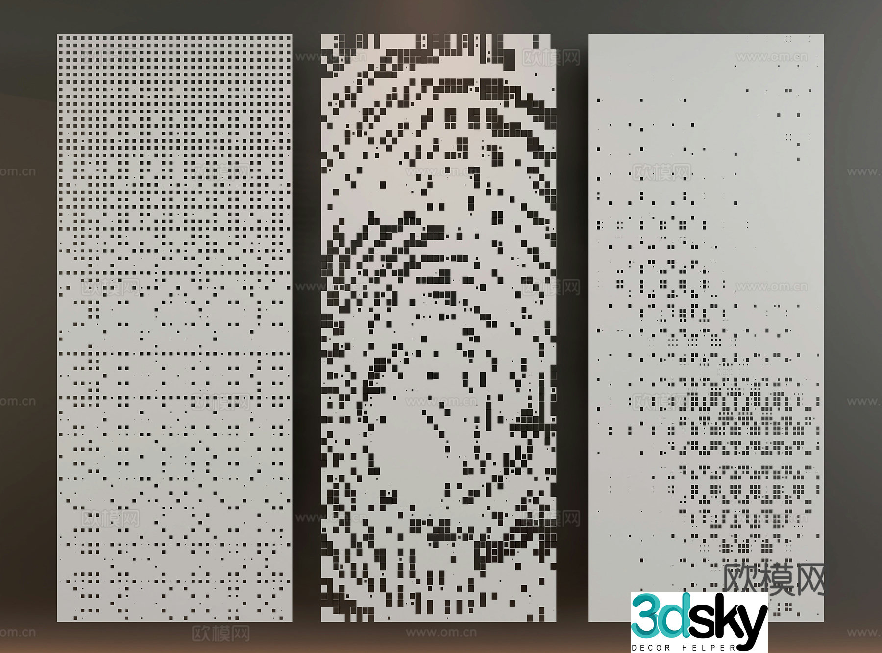 Modern perforated plate 3d model