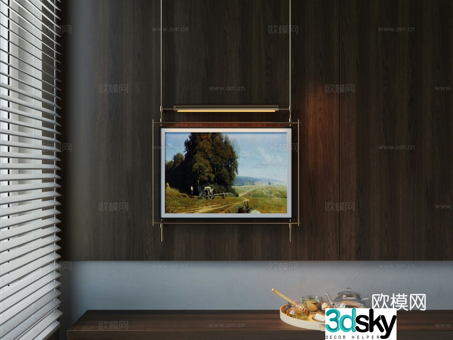 Classical hanging painting 3d model