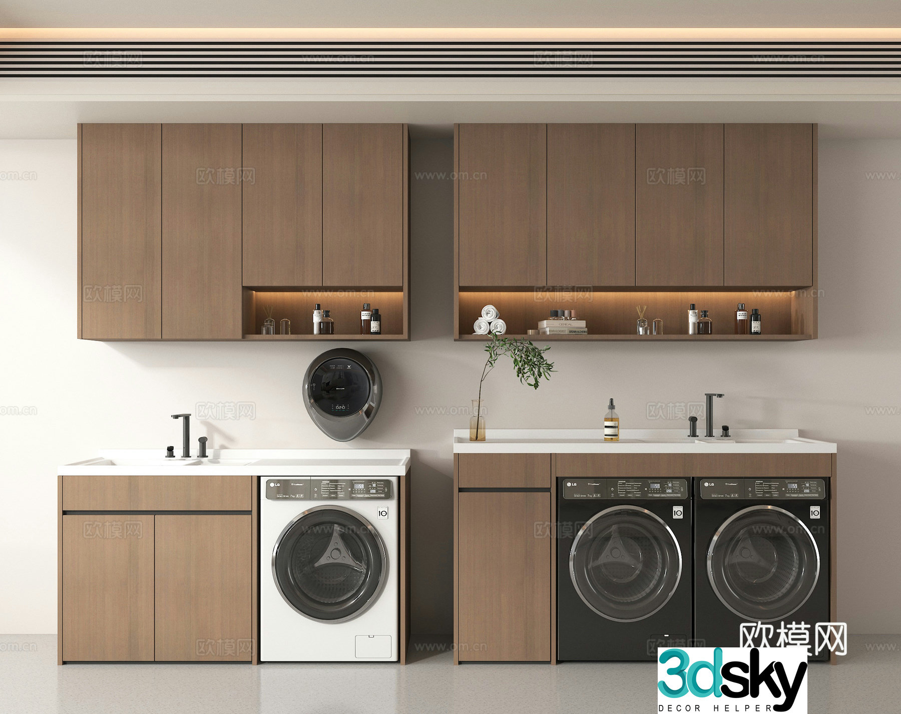 Washing cabinet wall-mounted washing machine drying machine 3D model