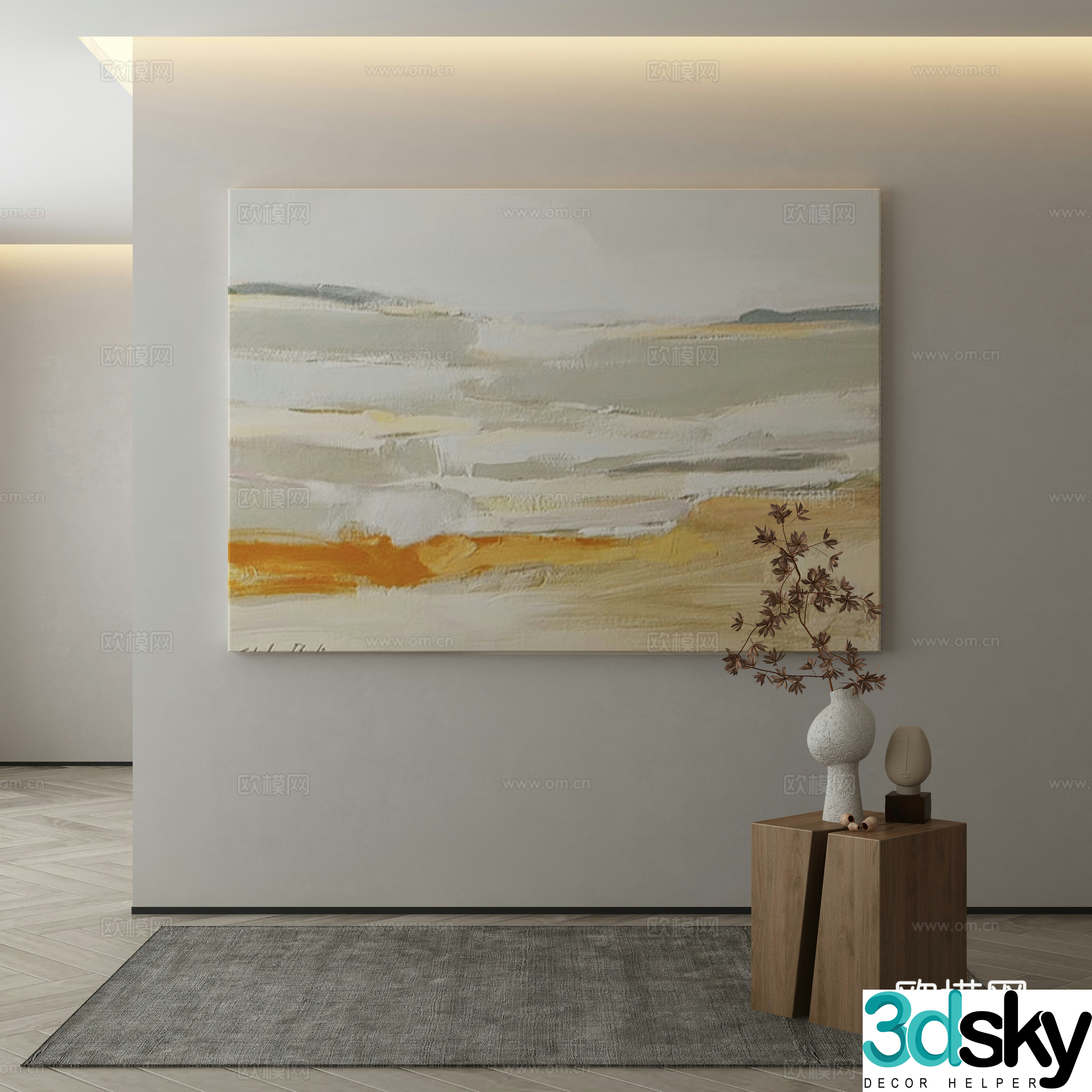 Modern Wasabi Hanging Painting Oil Painting 3D Model