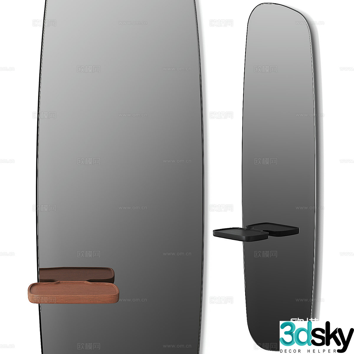 Modern Italian minimalist decorative mirror 3d model