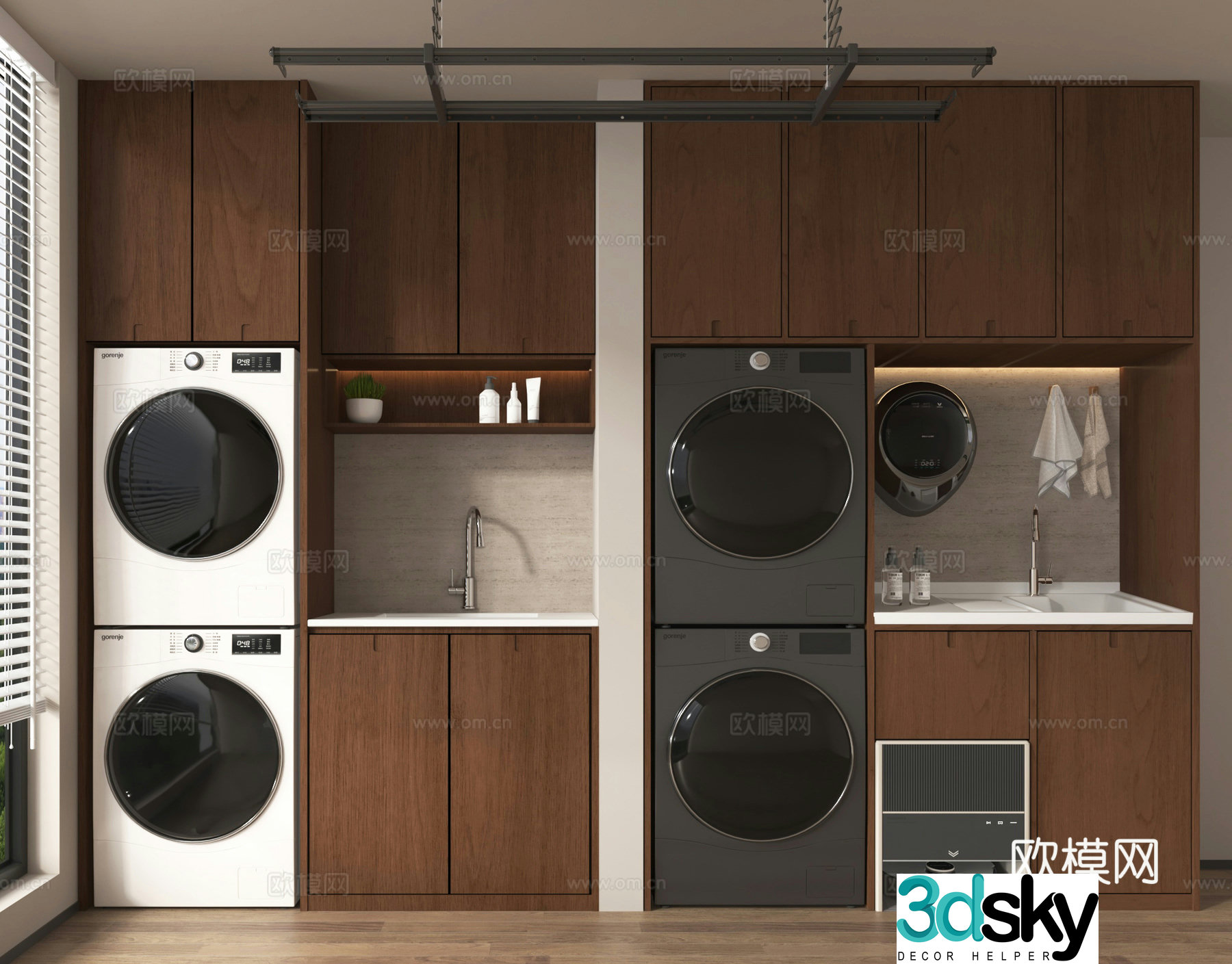 Washing cabinet wall-mounted washing machine drying machine 3D model