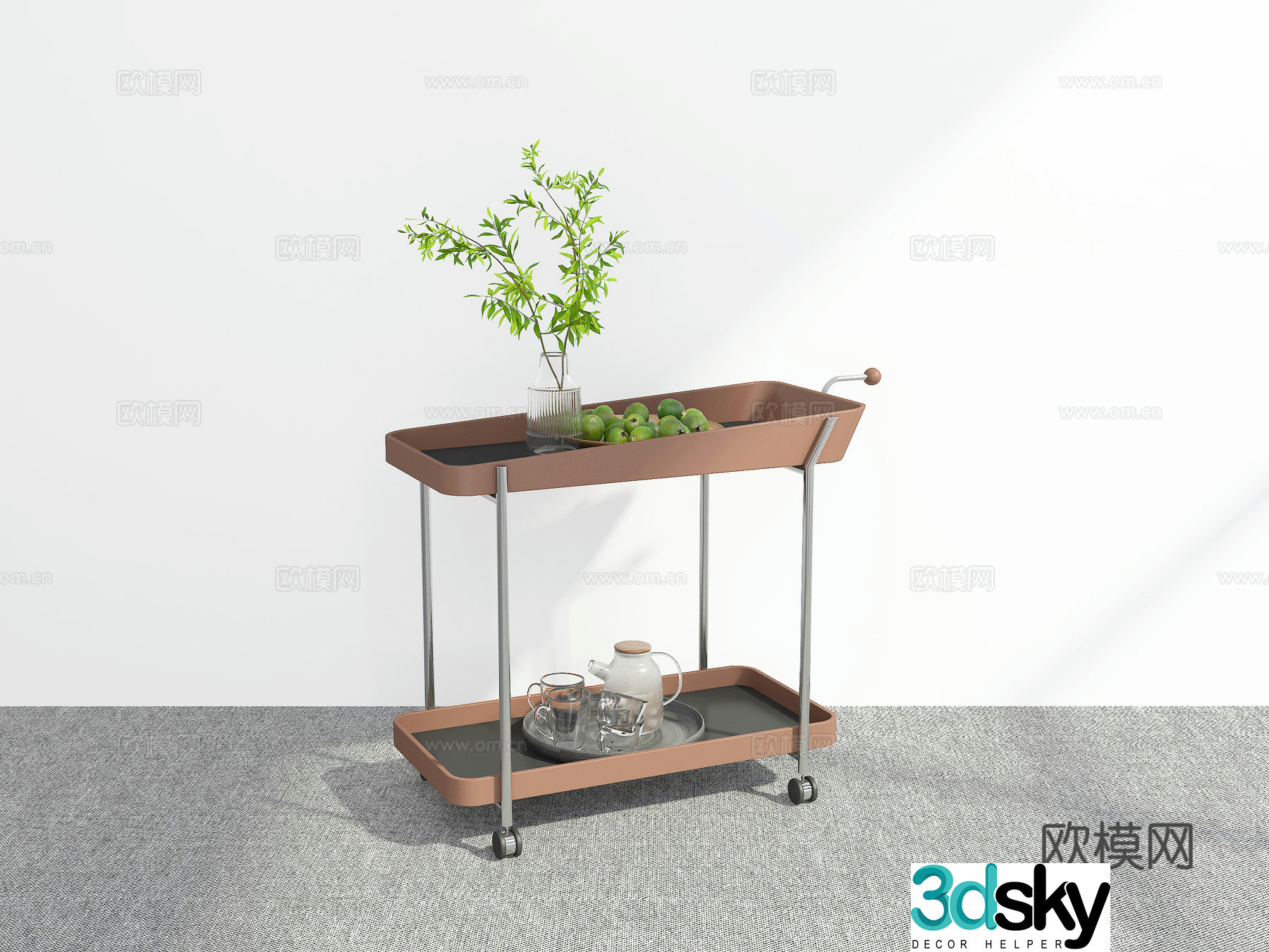 Modern trolley 3d model
