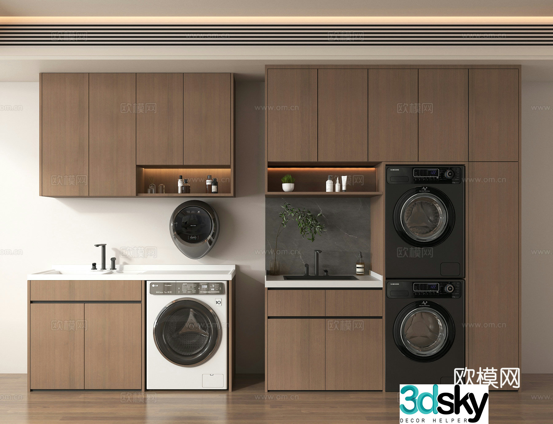 Washing cabinet wall-mounted washing machine drying machine 3D model