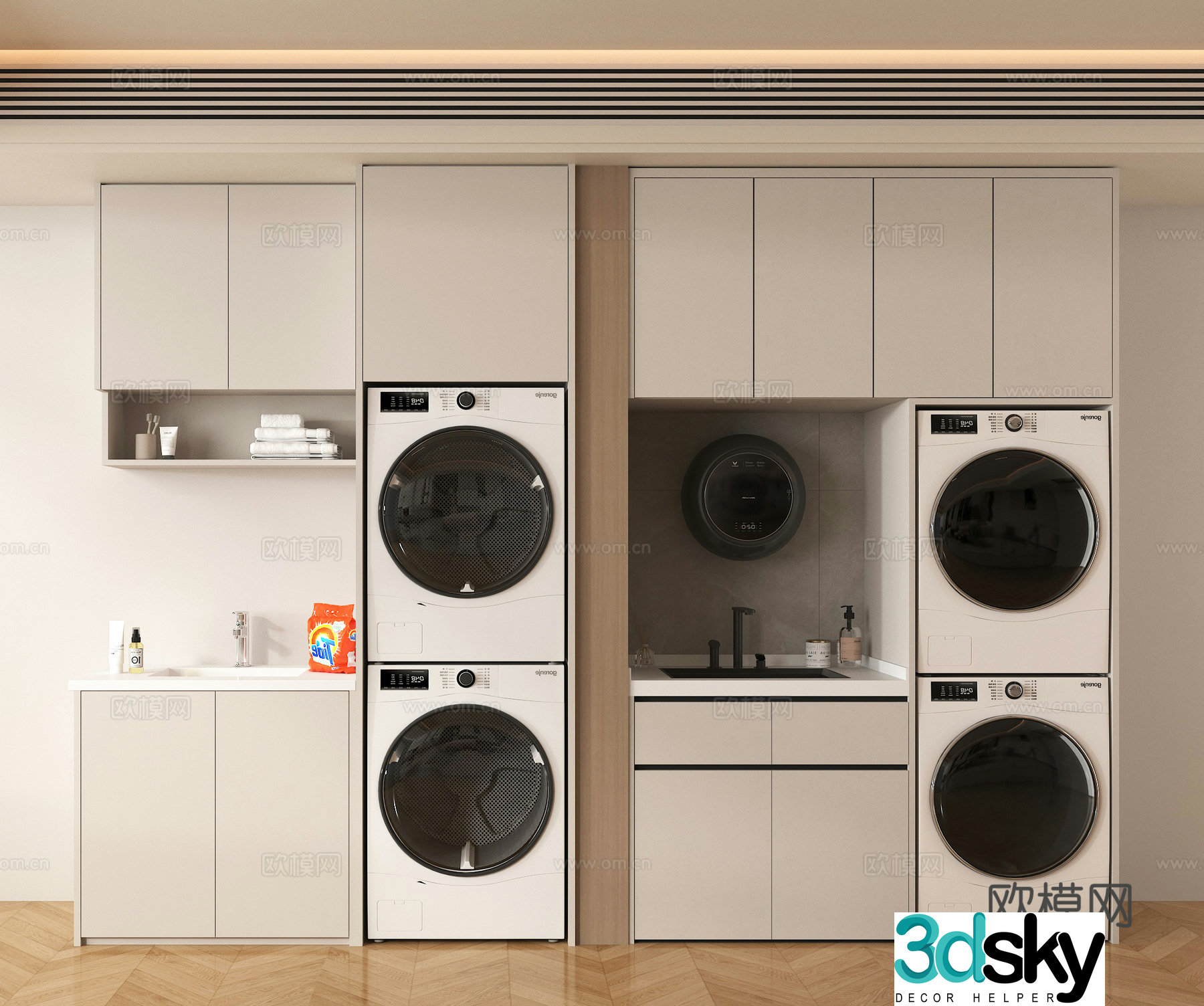 Washing cabinet wall-mounted washing machine drying machine 3D model