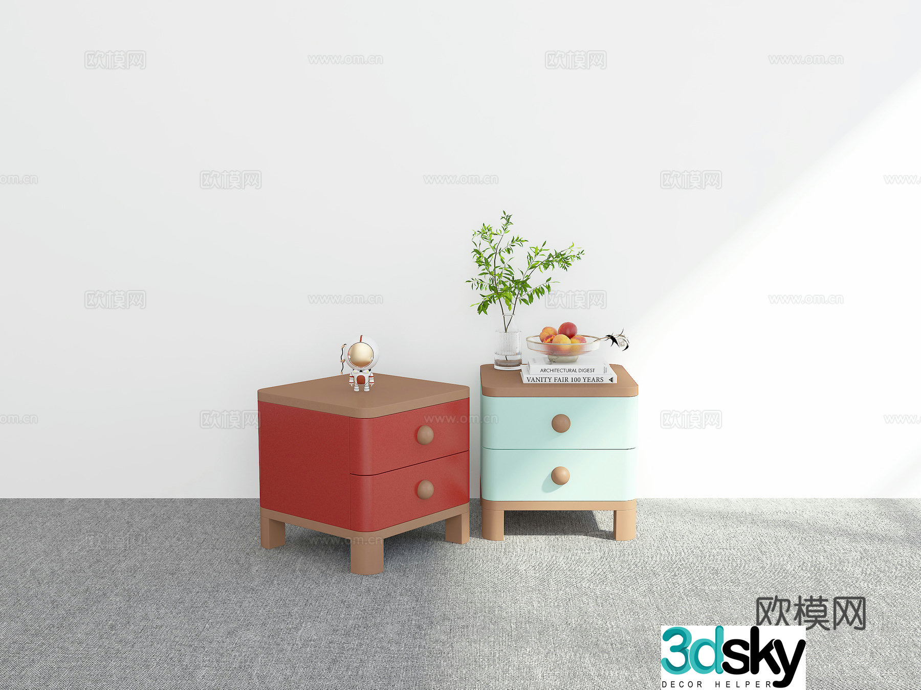 Modern night table 3d model