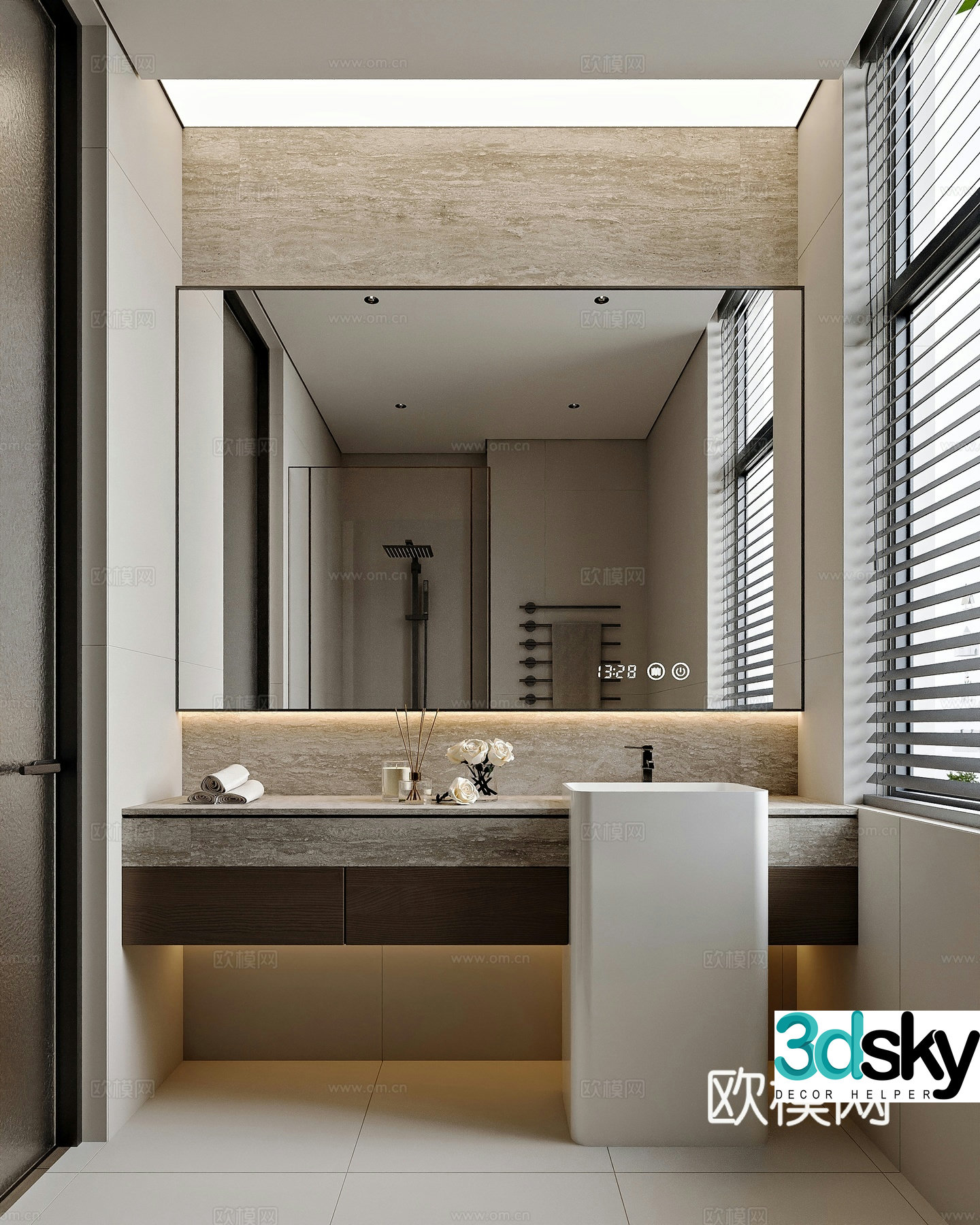 Modern style home bathroom 3d model