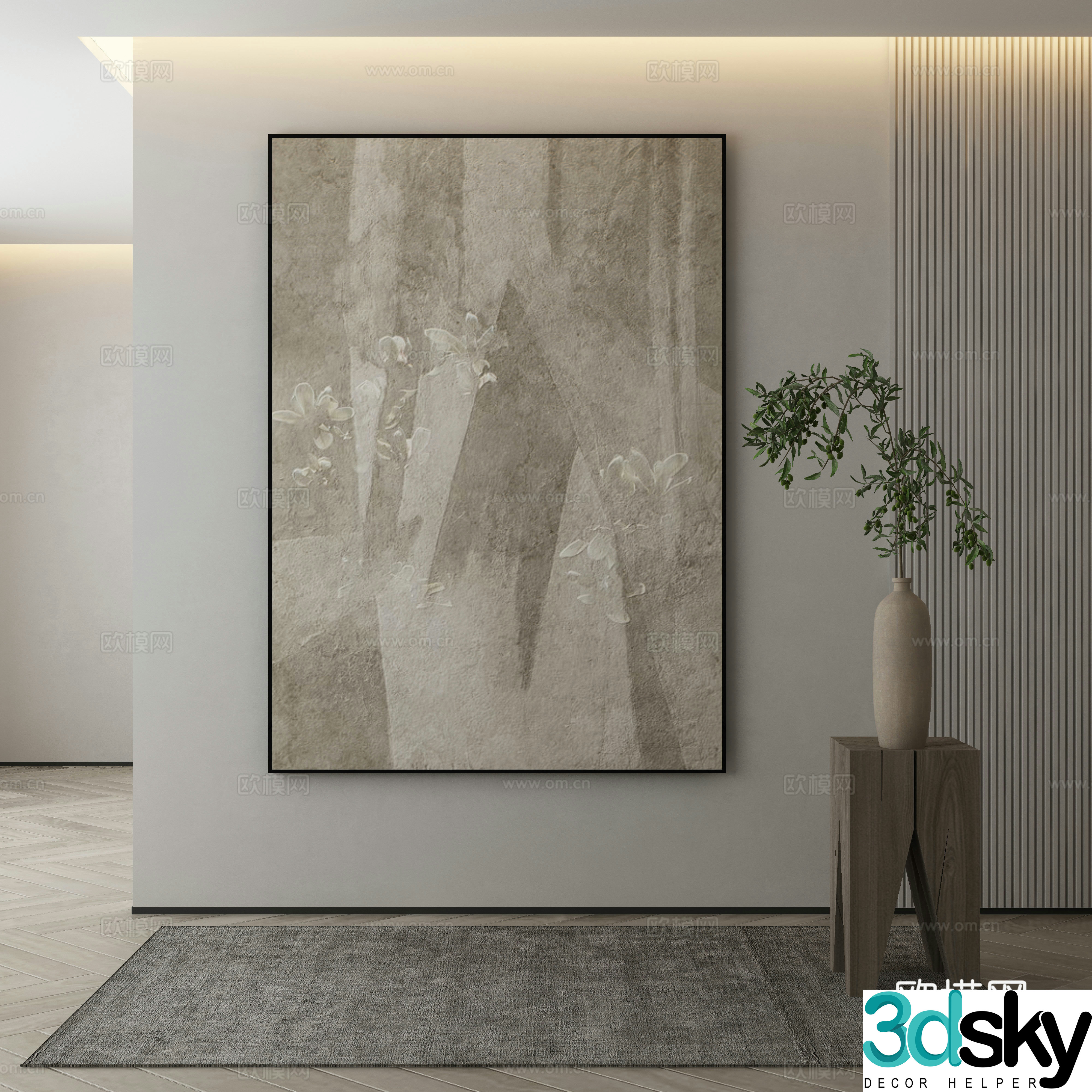 Modern Wasabi Hanging Painting Oil Painting 3D Model