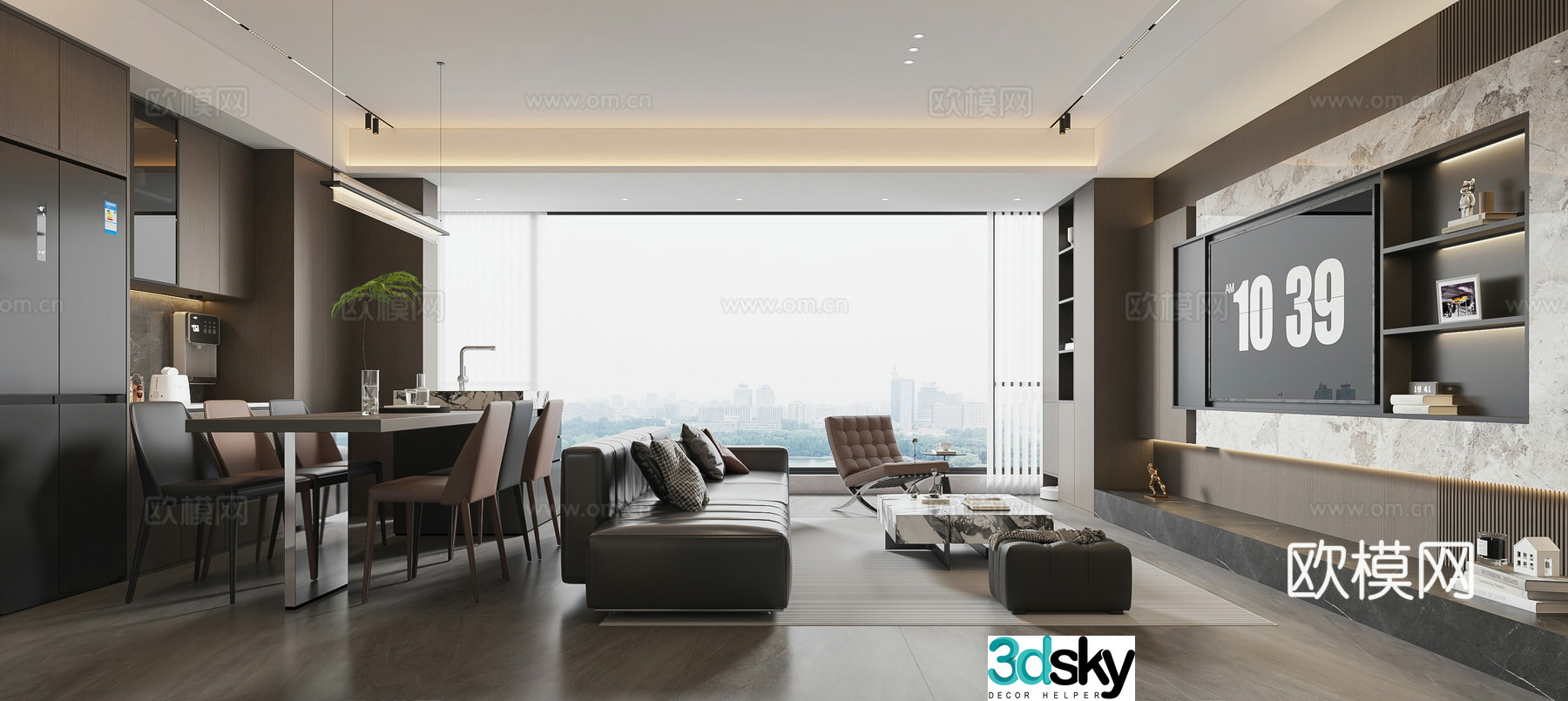 Modern Italian dining room 3d model
