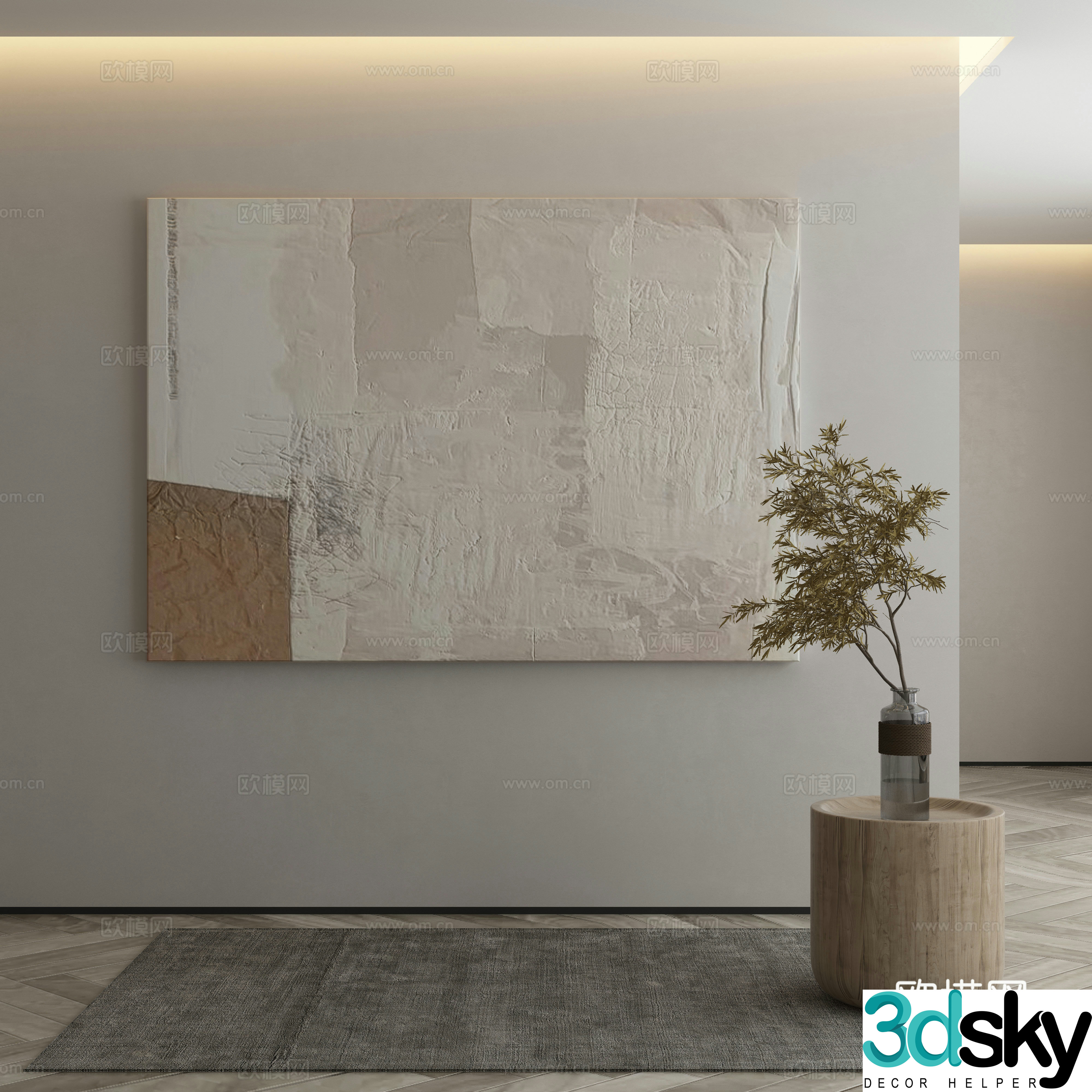 Modern Wasabi Hanging Painting Oil Painting 3D Model