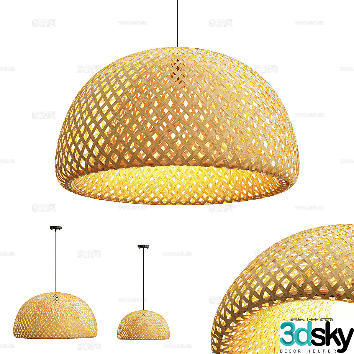 New Chinese bamboo chandelier 3D model