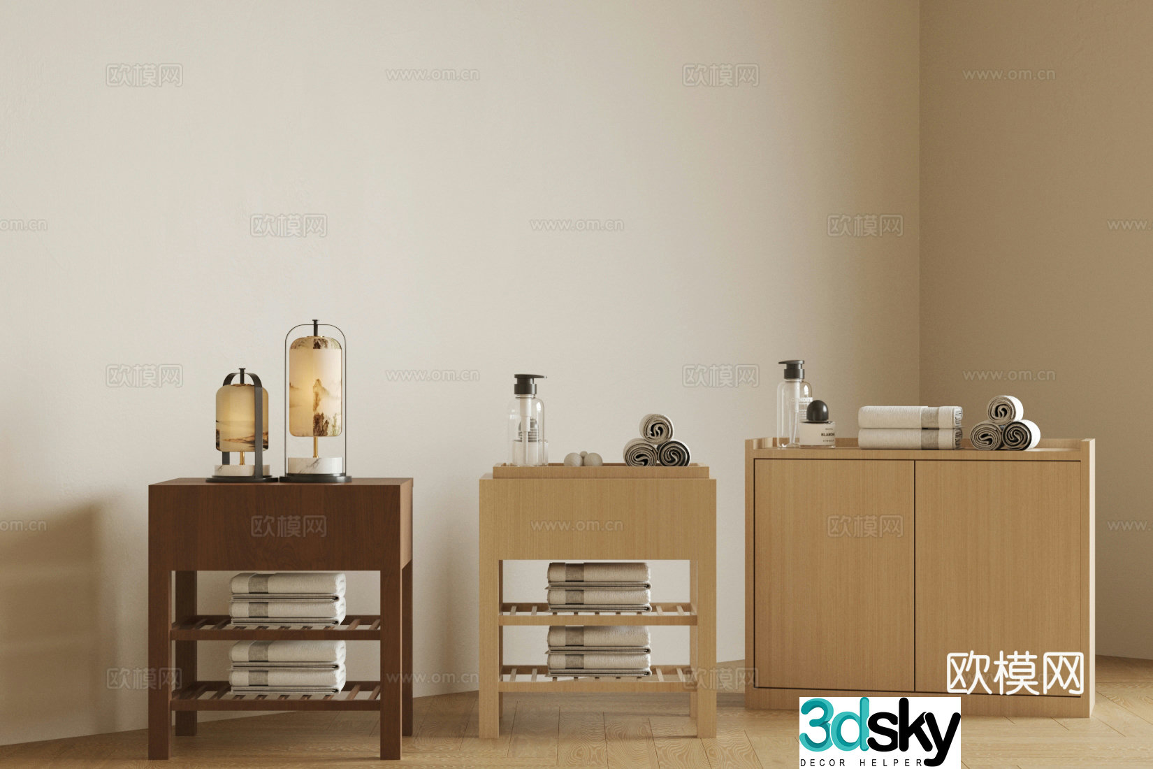Beauty salon storage cabinet Beauty salon storage cabinet Log storage cabinet Solid wood storage cabinet Beauty supplies 3D model