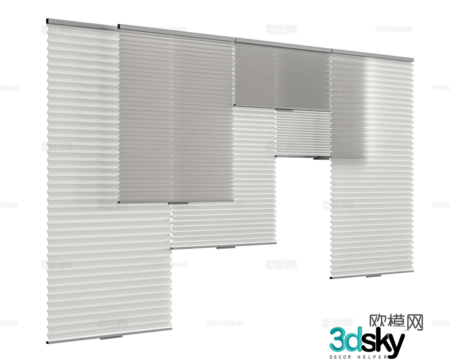 Modern curtain Shangri-La curtain Folding curtain Blackout curtain Office curtain 3D model