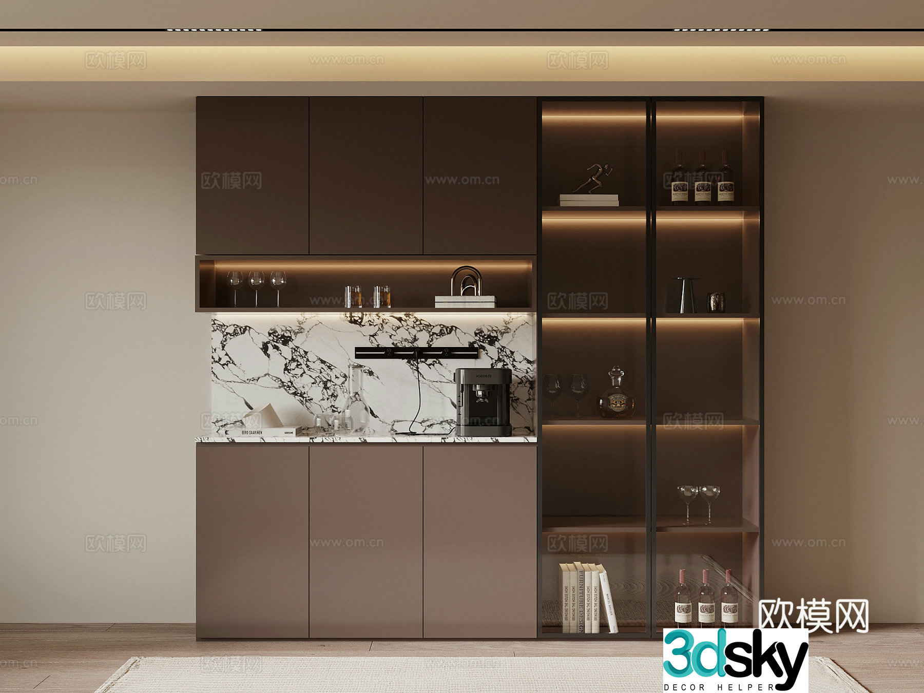 Modern Italian wine cabinet sideboard 3D model