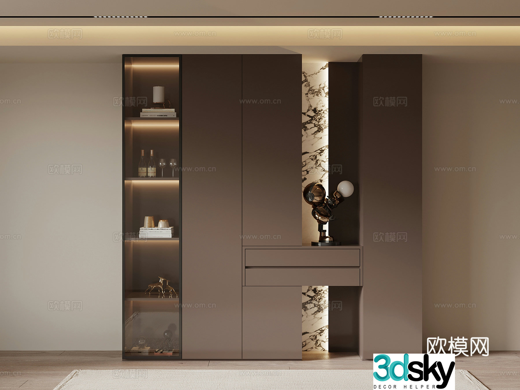 Modern Italian wine cabinet sideboard 3D model