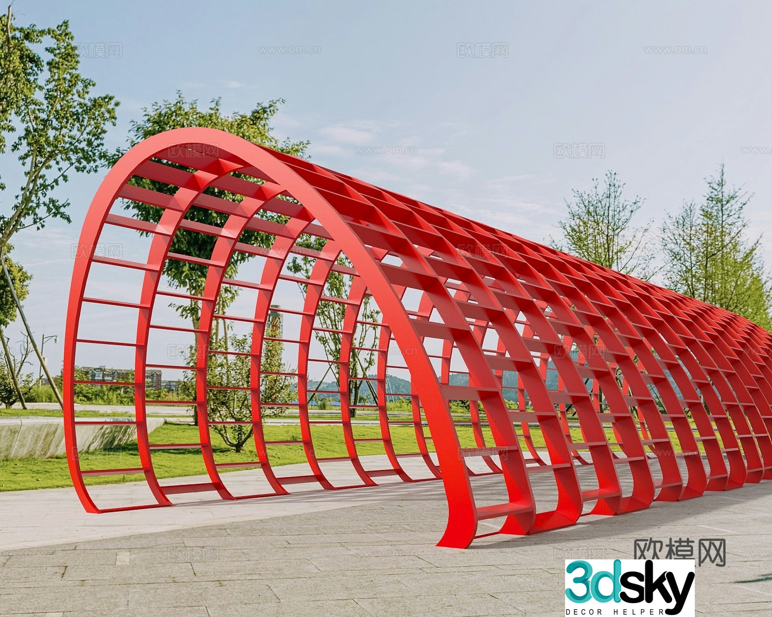 Public chair Park chair Park leisure chair Park view 3d model