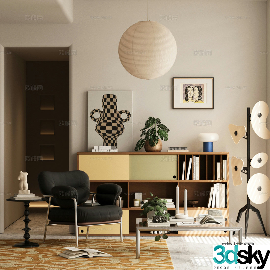 Middle-aged style chest cabinet Middle-aged style porch cabinet end view porch cabinet retro style decorative cabinet side cabinet 3D model