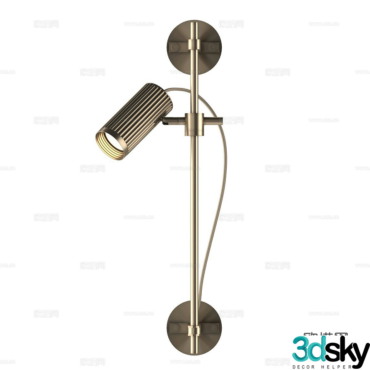 Metal wall lamp Long strip wall lamp Light luxury wall lamp Bedside wall lamp Art wall lamp 3D model