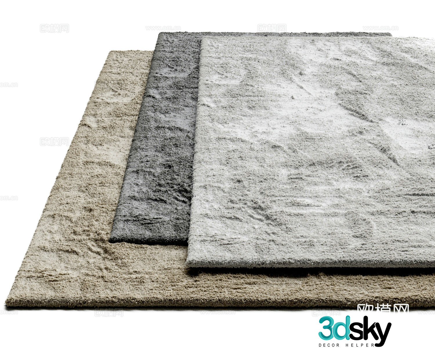 Modern carpet Fabric carpet Living room carpet Rectangular carpet Plush carpet 3d model