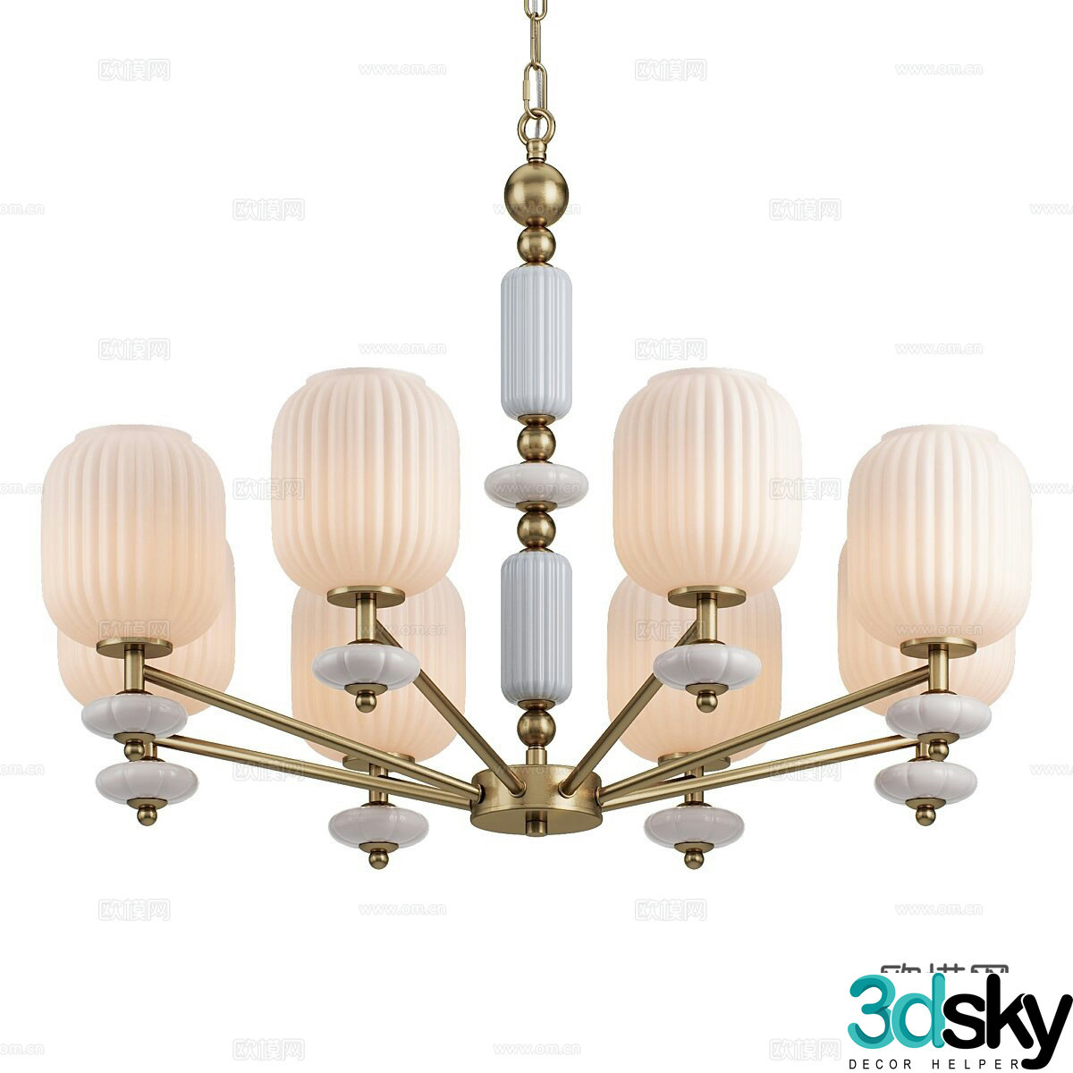 French style chandeliers glass chandeliers living room chandeliers multi-head chandeliers retro chandeliers 3d model