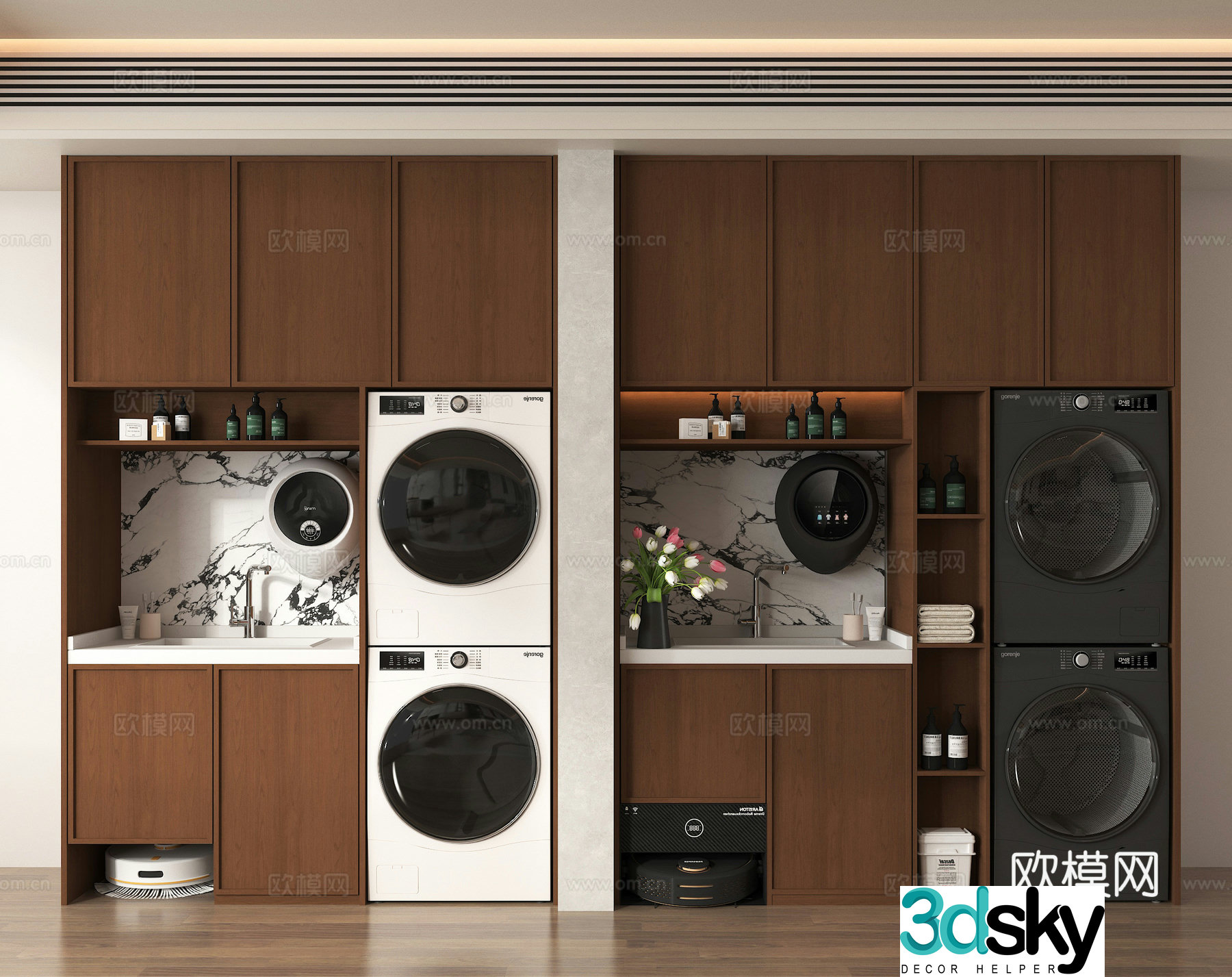 Washing machine washing machine cabinet wall-mounted washing machine drying machine sweeping robot 3D model