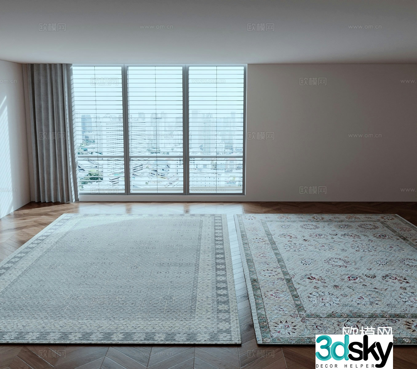 Modern ethnic style carpet 3d model