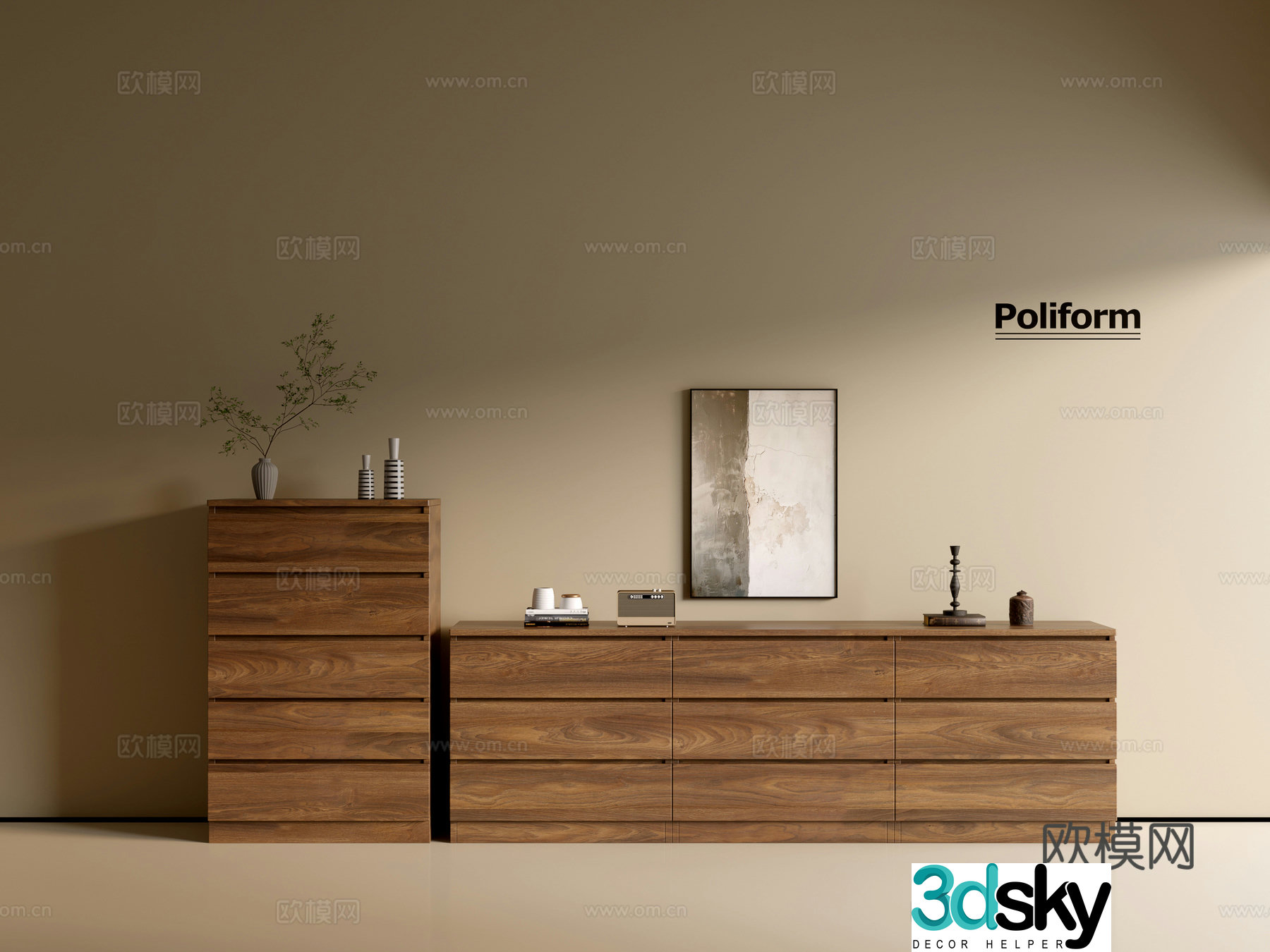 Modern wood grain cabinet ins wind minimalist wind cabinet whole cabinet sideboard balcony cabinet storage 3D model