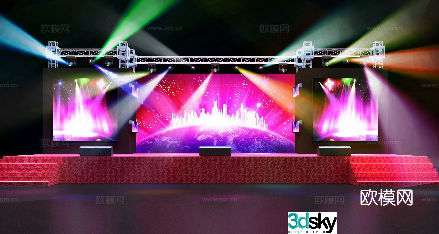 Modern outdoor stage truss stage lamp stage equipment 3d model