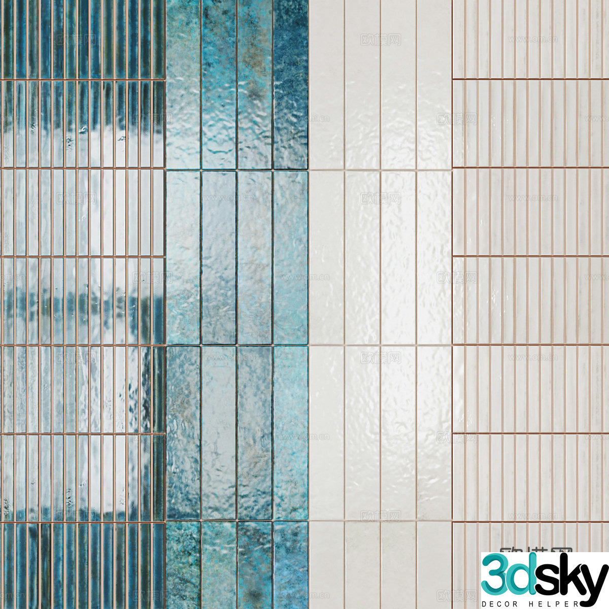 New Chinese tiles flower tiles antique tiles mosaic tiles 3d model