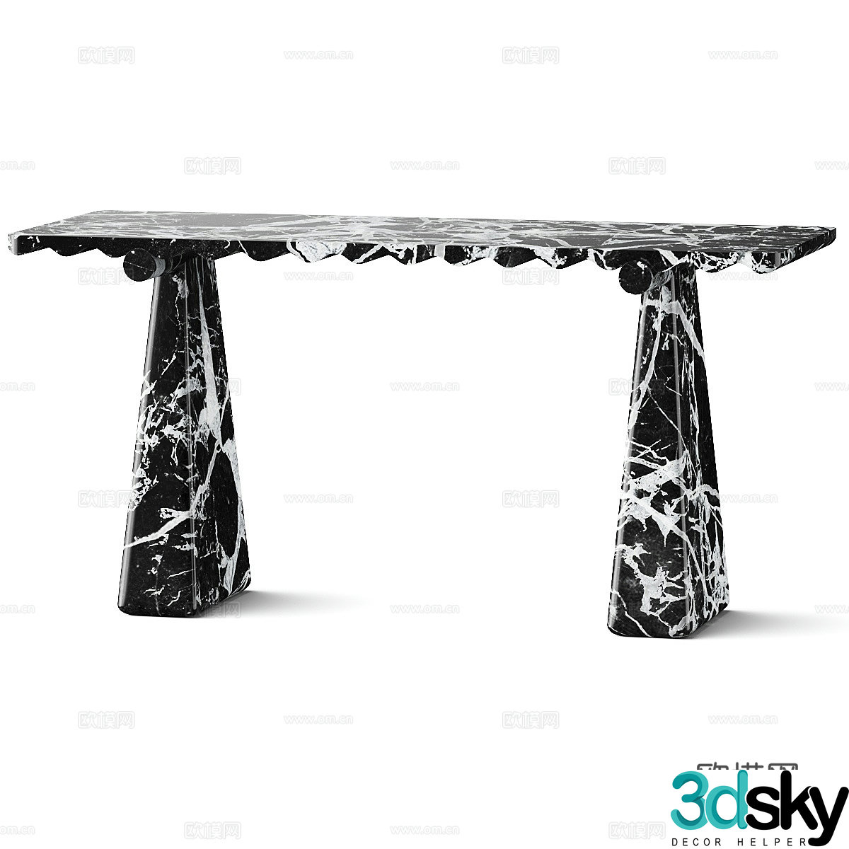 Modern Italian marble end viewing platform 3D model