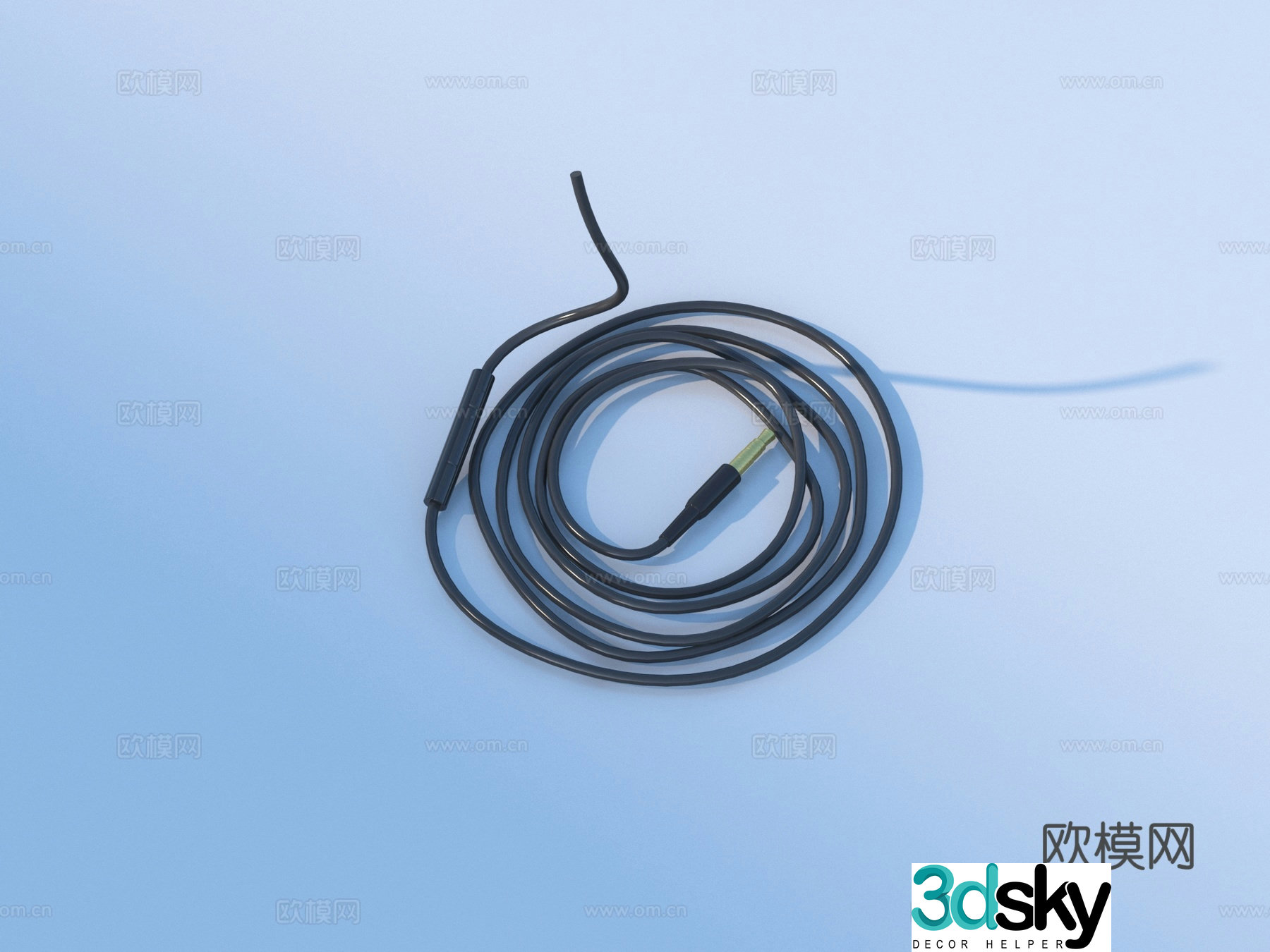 Headphone cable Data cable 3D model