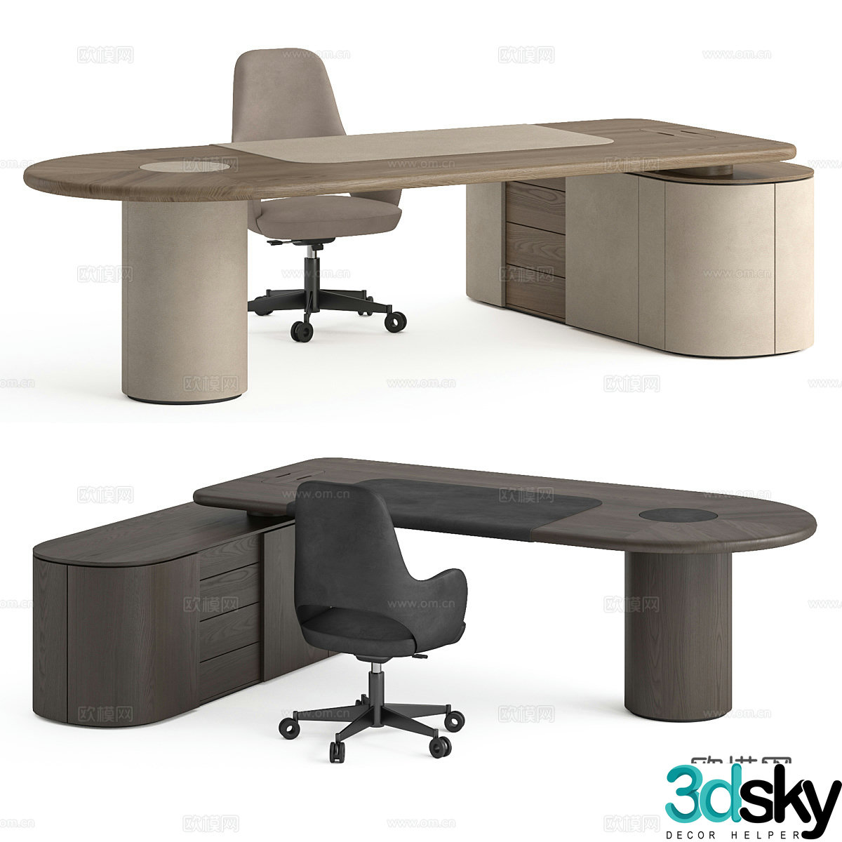 Modern Italian office desk chair 3d model