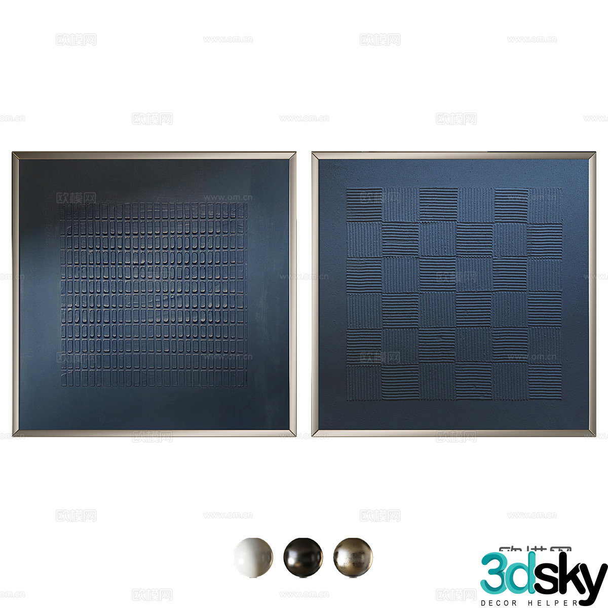 New Chinese style light luxury decoration hanging painting 3D model