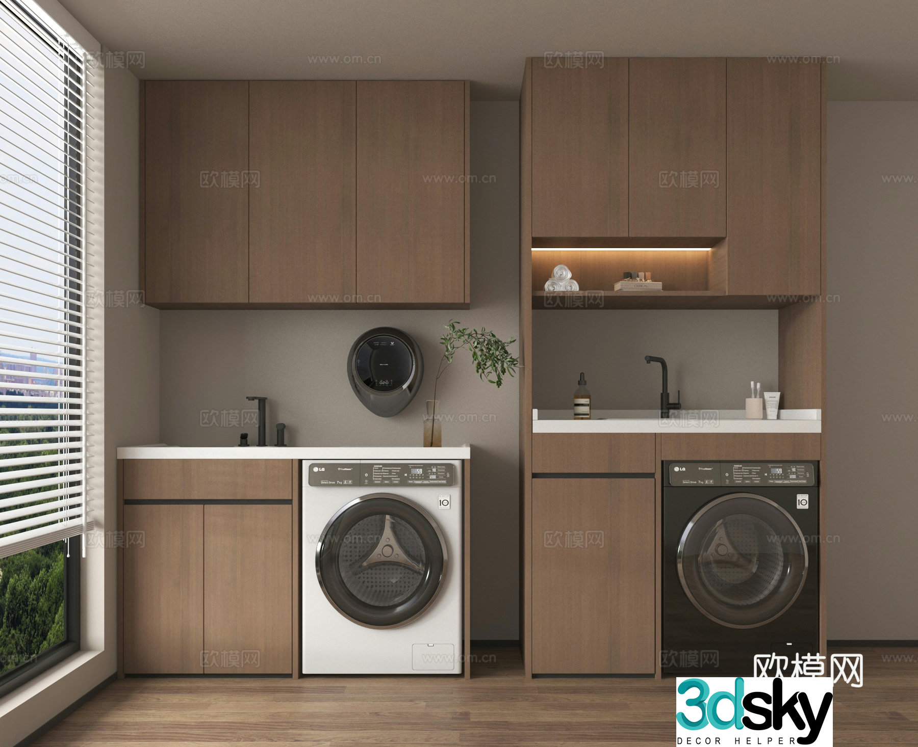 Washing machine Washing cabinet Wall-mounted washing machine 3D model
