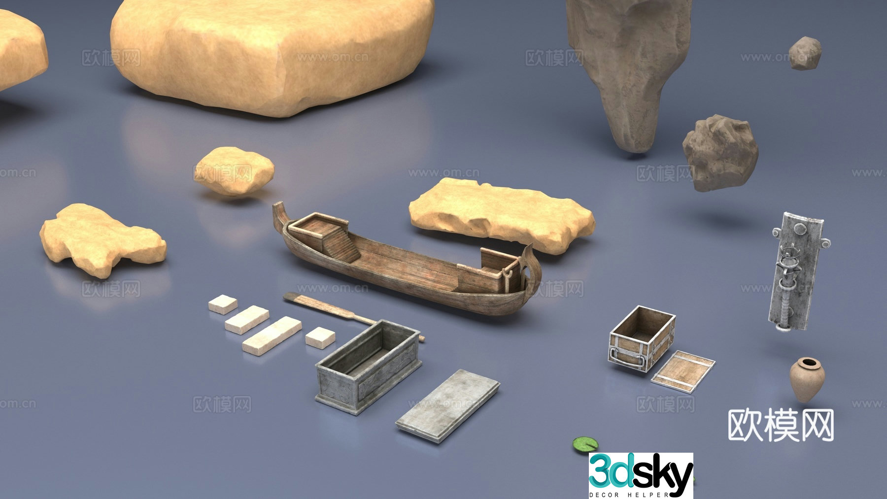 Landscape objects 3d model