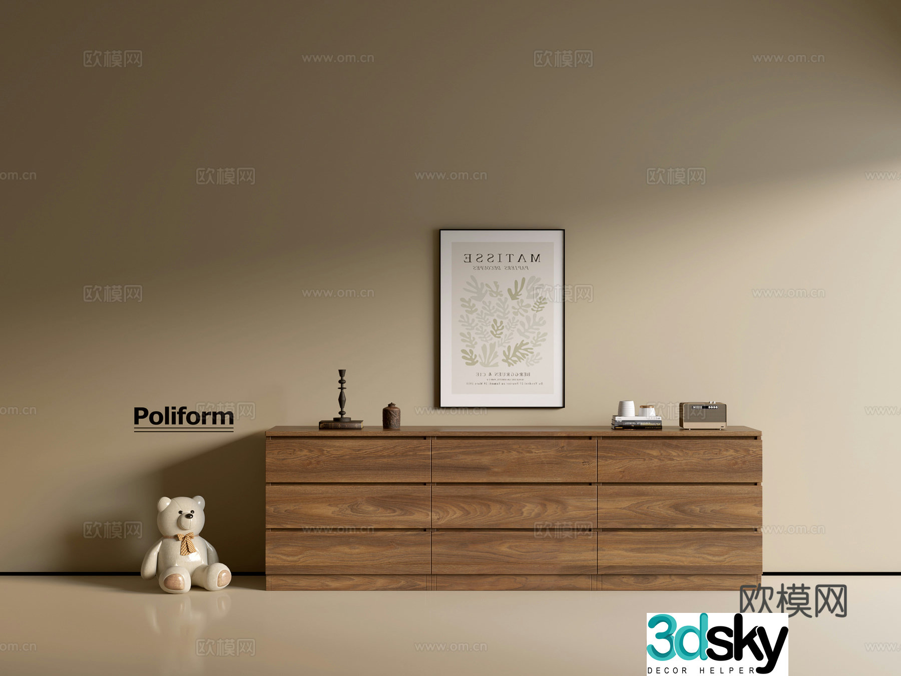Modern wood grain cabinet ins wind minimalist wind cabinet whole cabinet sideboard balcony cabinet storage 3D model