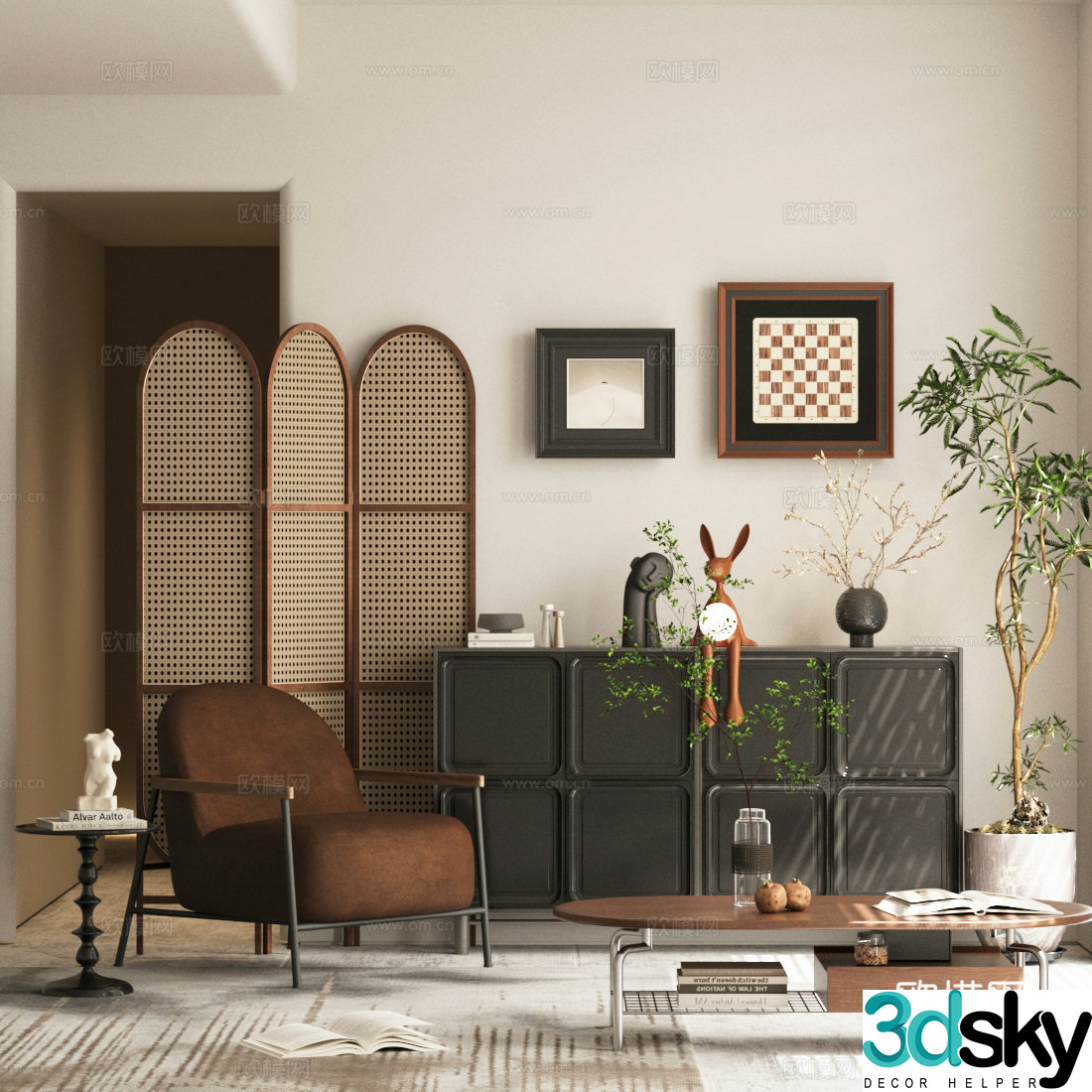 New Chinese Zen chest of cabinets New Chinese style porch cabinets Terminal view porch cabinets New Chinese style decorative cabinets Side cabinets 3D model