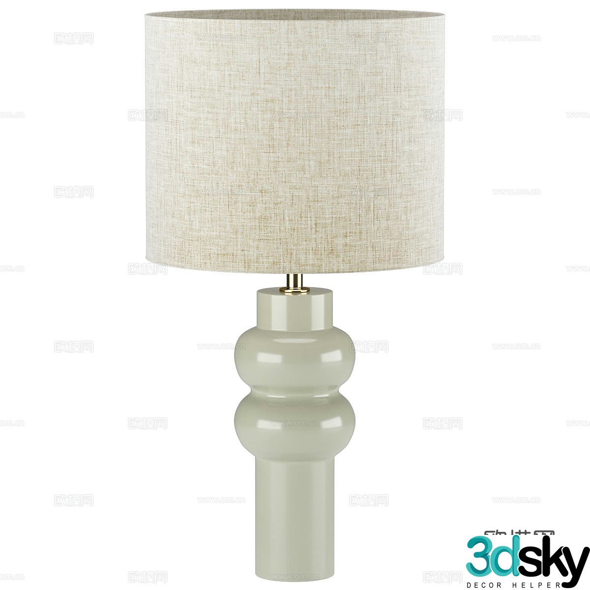 New Chinese style light luxury decorative desk lamp 3D model